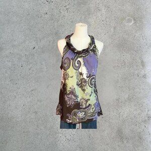 2000s paisley print top with